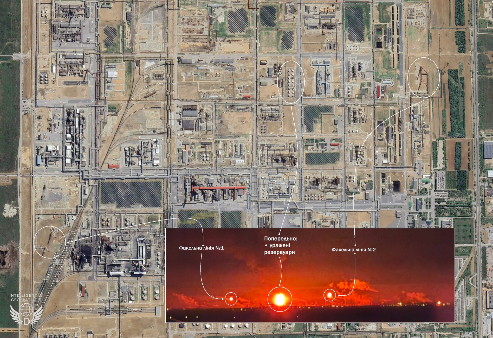 Місце пожежі на території заводу «Лукойл-Волгограднафтопереробка», 11.02.2026. Фото: Dnipro OSINT