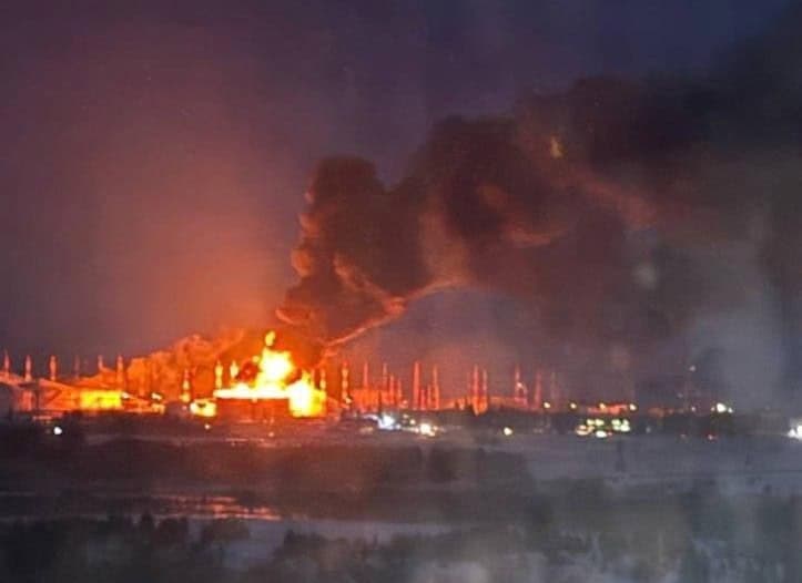 Пожежа на території НПС «Калейкино». 23.02.2026 Фото: Exilenova+ 