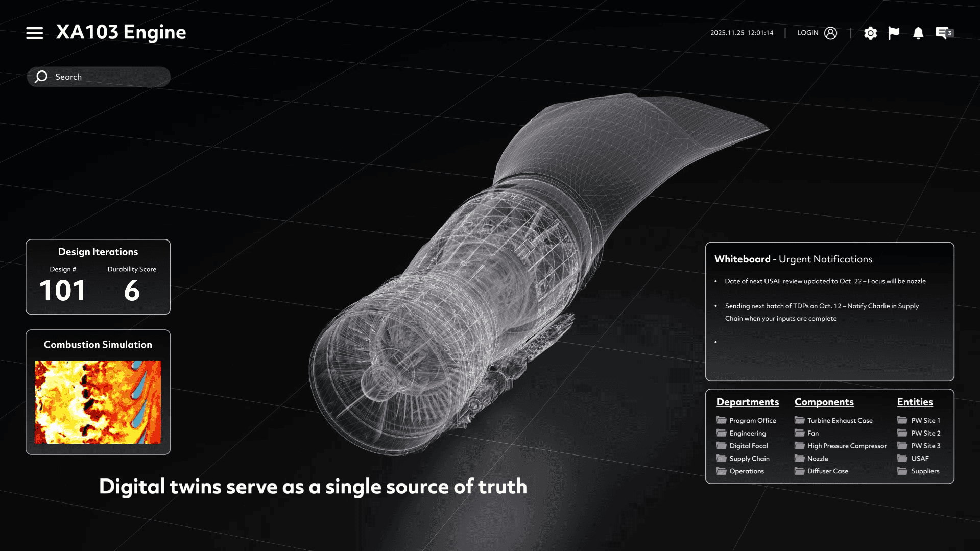 Schematic image of the XA103 engine. Screenshot from Pratt & Whitney video