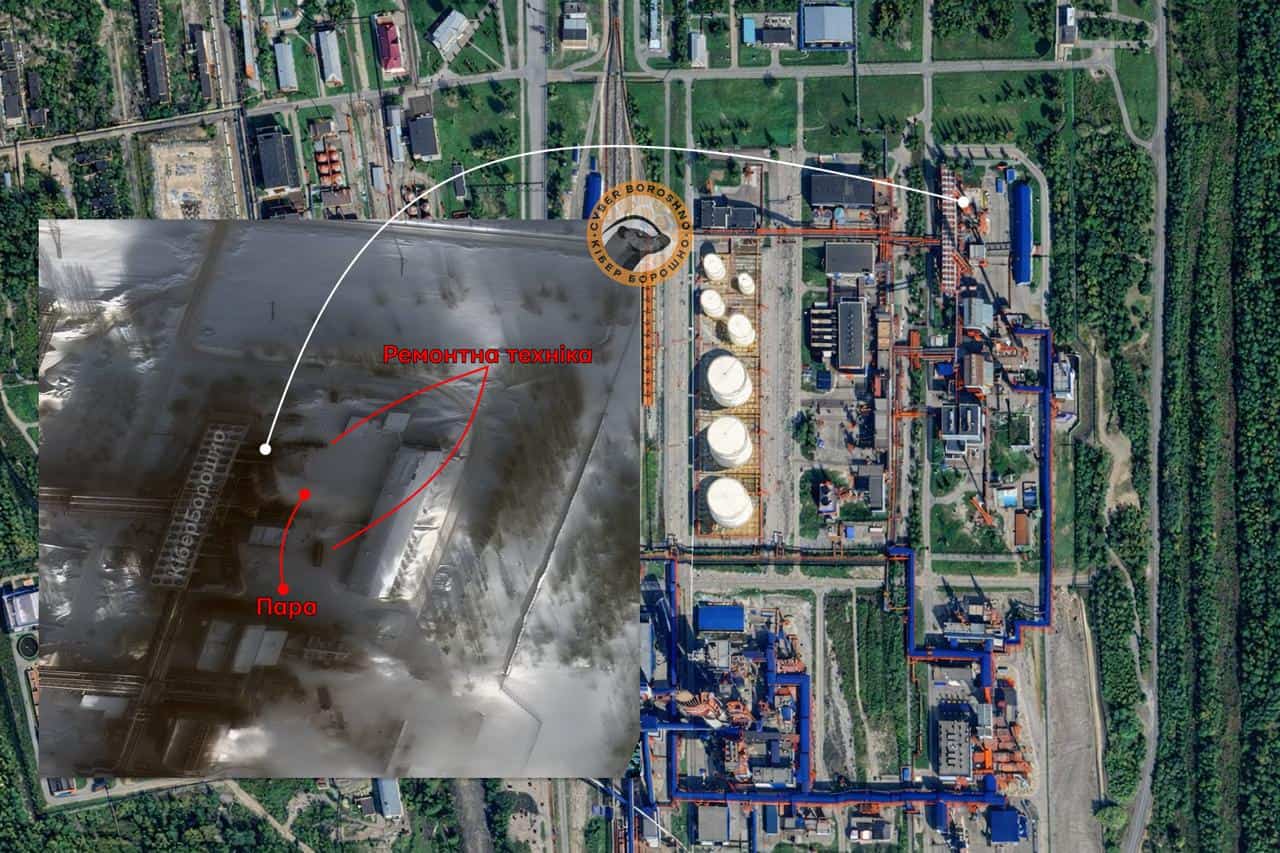 Супутниковий знімок території заводу "Метафракс". Джерело: "КіберБорошно".