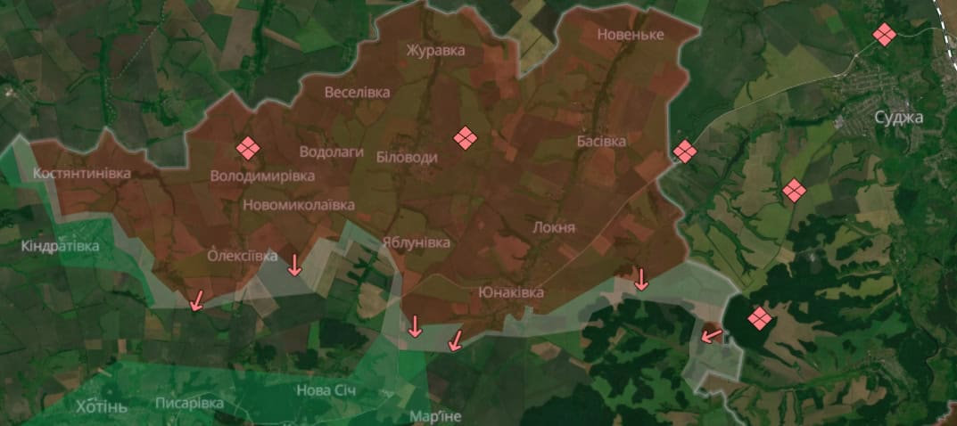 Ситуація на Сумщині. Джерело: DeepState.