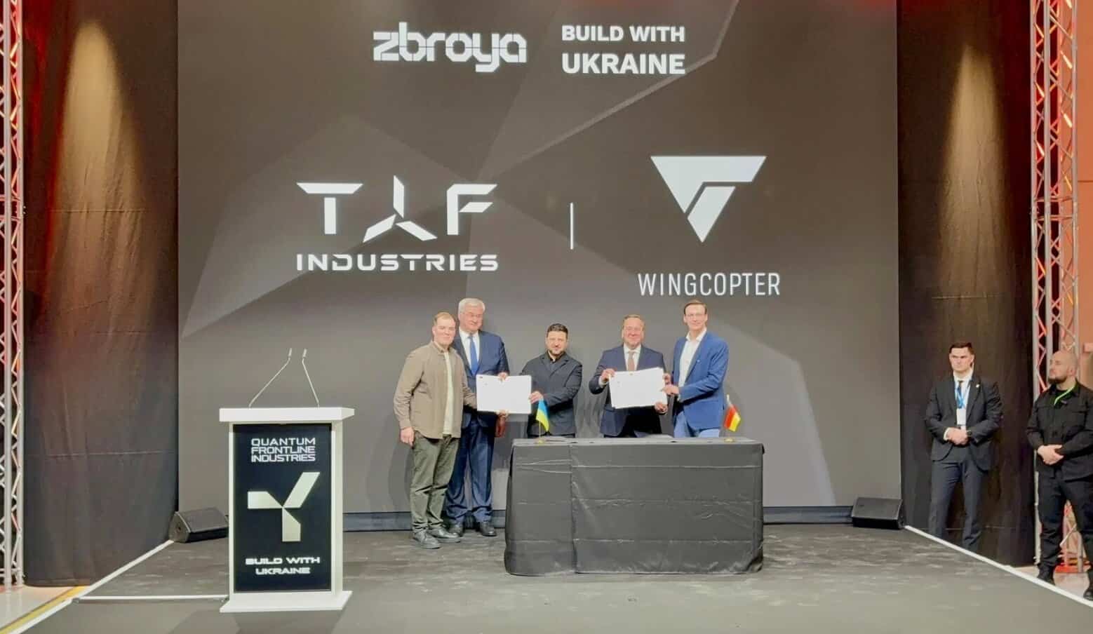 Церемонія підписання угоди між TAF Industries та Wingcopter. Лютий 2026. Джерело: TAF Industries