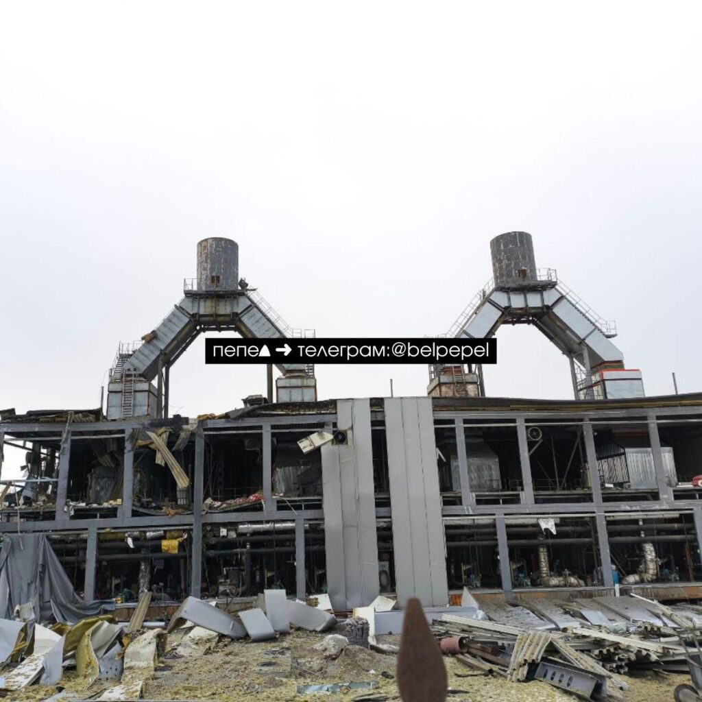 Уражена ТЕЦ «Мичуринская» в Бєлгороді 18 лютого 2025 року. Фото: «Пепел. Бєлгород»