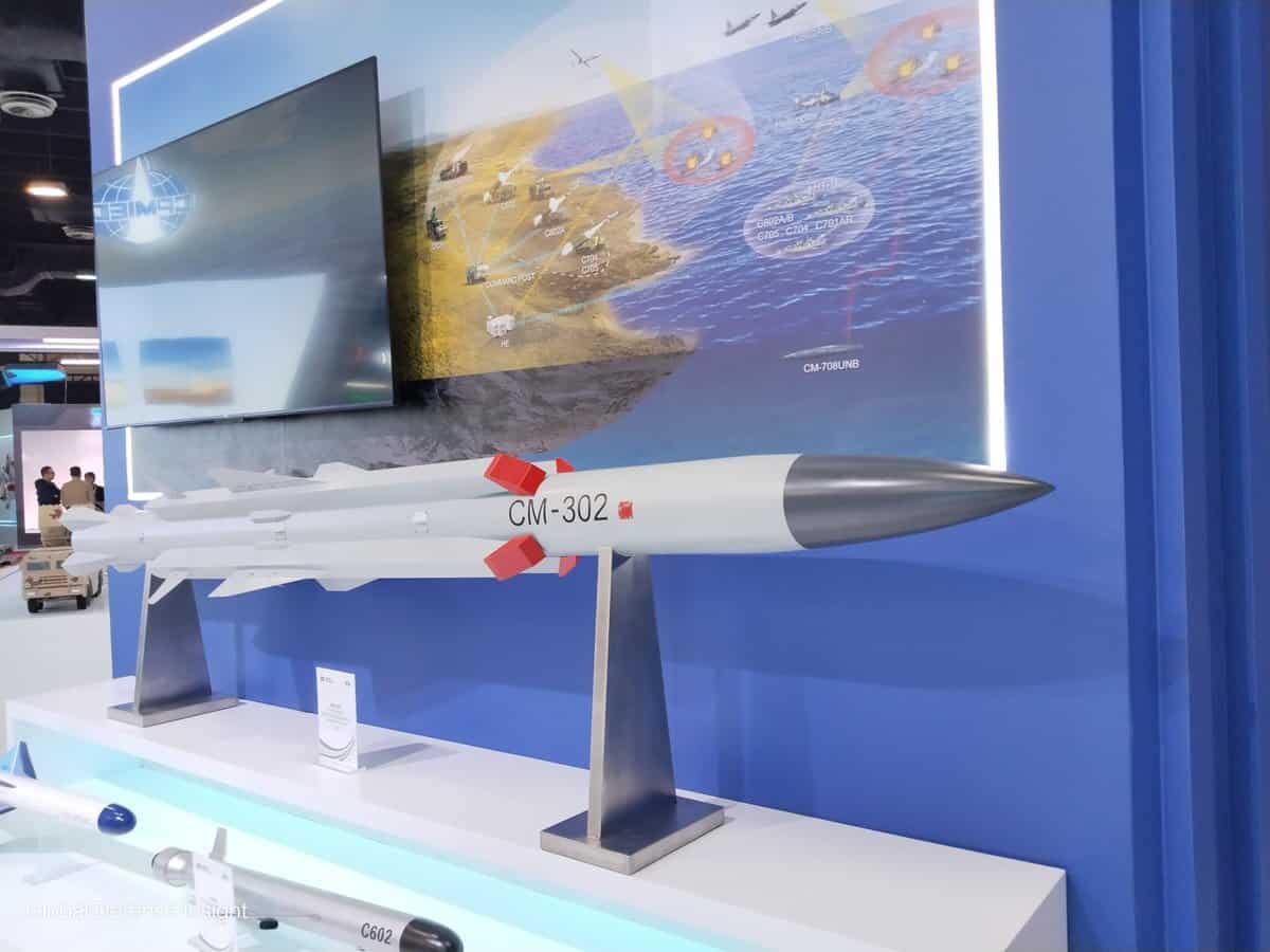 Chinese CM-302 anti-ship missile. Photo credits: @Defense_Talks