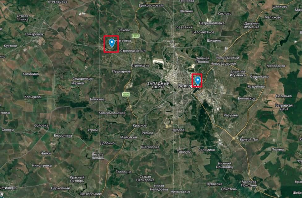 Geolocation of the Frunzenskaya and Donets substations reportedly struck by the Defense Forces. Photo credits: Oko Gora Telegram channel