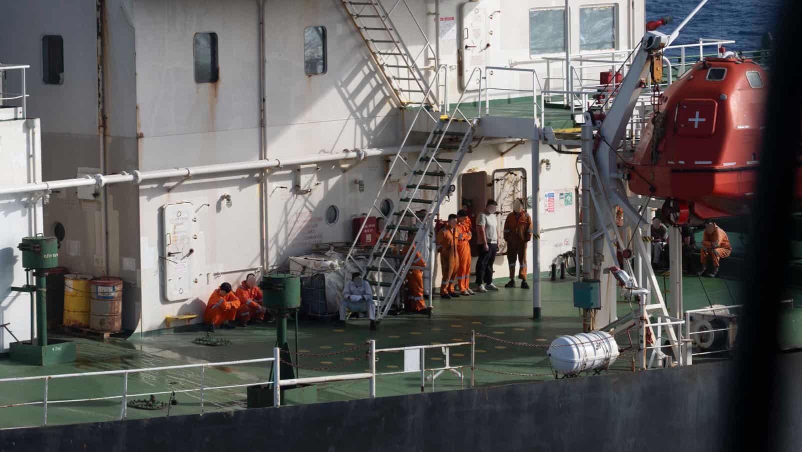 Employees on the tanker Aquila II. February 9, 2026. Photo credits: Pentagon