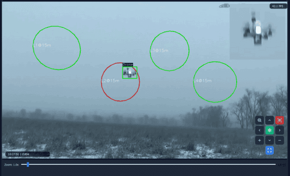 Automatic detection of a drone by the I-SEE system. Photo credits: I-SEE