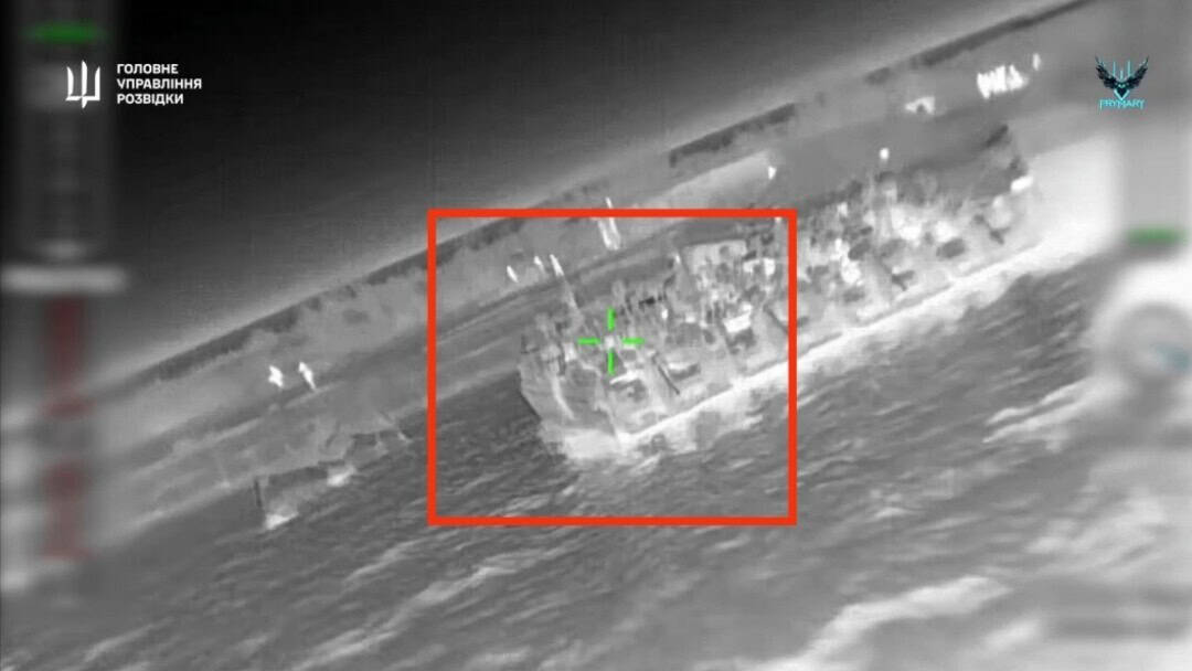 Атака на російський катер «БК-16» у Криму. Лютий 2026. Джерело: ГУР МО України 