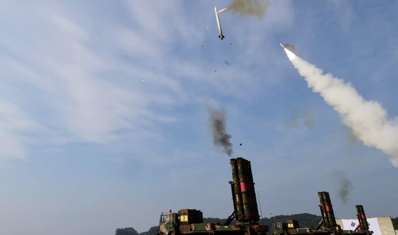 The Cheongung-II, or KM-SAM Block II, launches a missile during exercises in the Republic of Korea