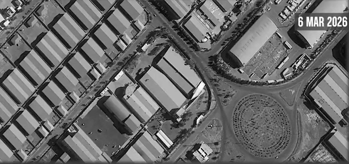Satellite view of the turbine engine manufacturing plant in the Iranian city of Qom before the airstrike. Photo credits: U.S. CENTCOM