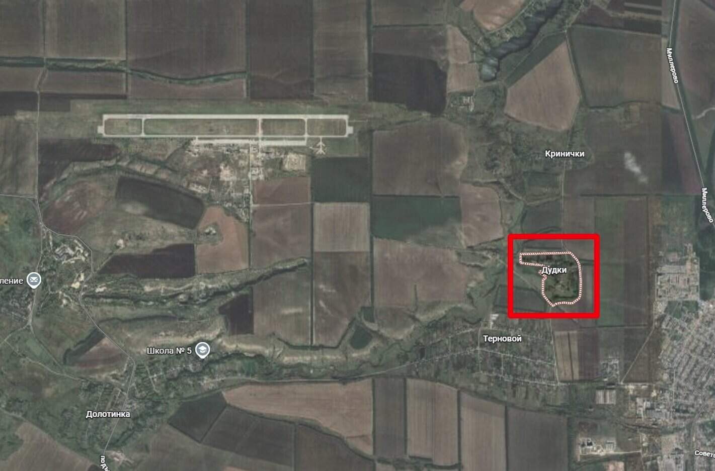 The village of Dudki on the map