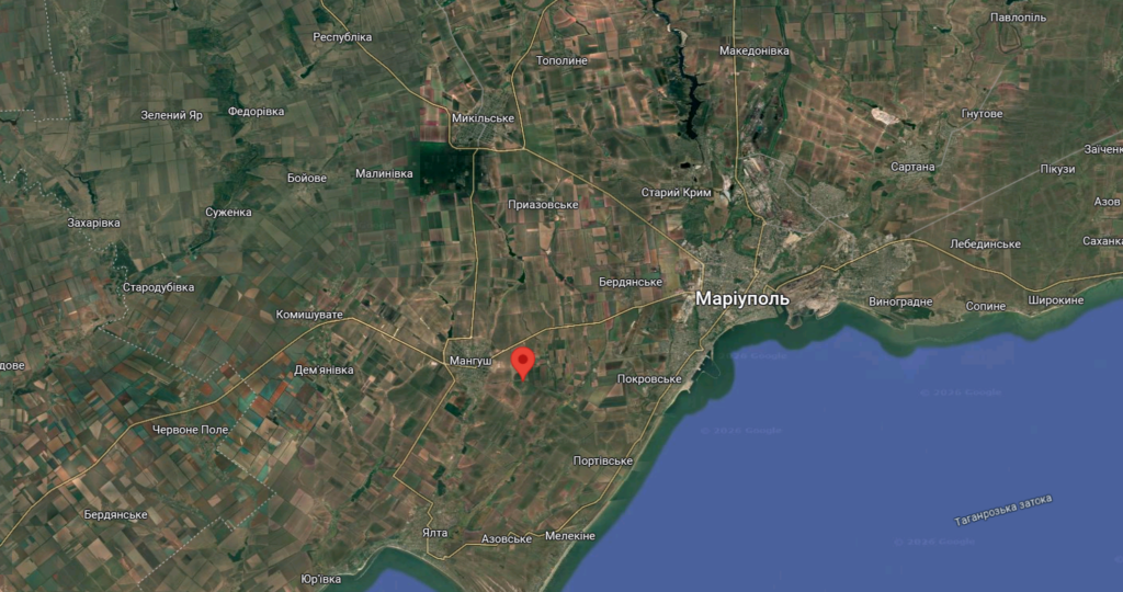 Геолокація уражених РЛС та пускової установки зі складу ЗРК С300В. Фото Google Maps