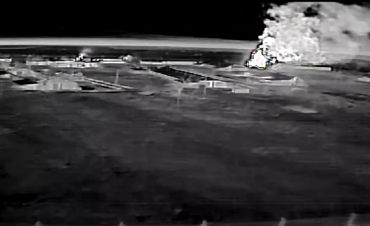 A burning Russian military facility in Crimea captured by a Ukrainian strike drone. March 2026. Source: SSU / Babel