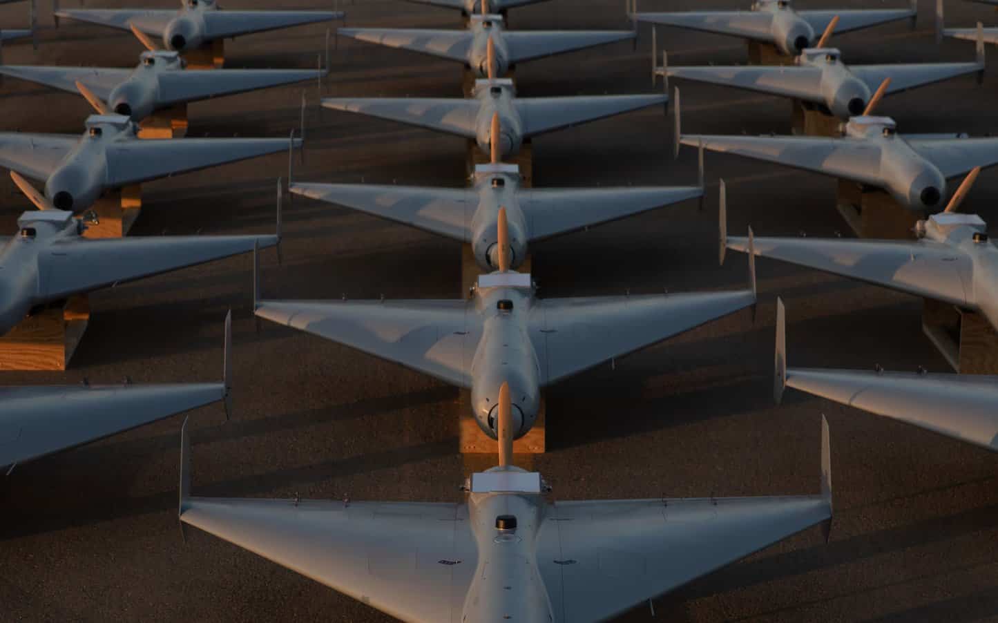 LUCAS (Low-Cost Uncrewed Combat Attack System) kamikaze drones with a satellite terminal. November 2025. Photo credits: U.S. Central Command