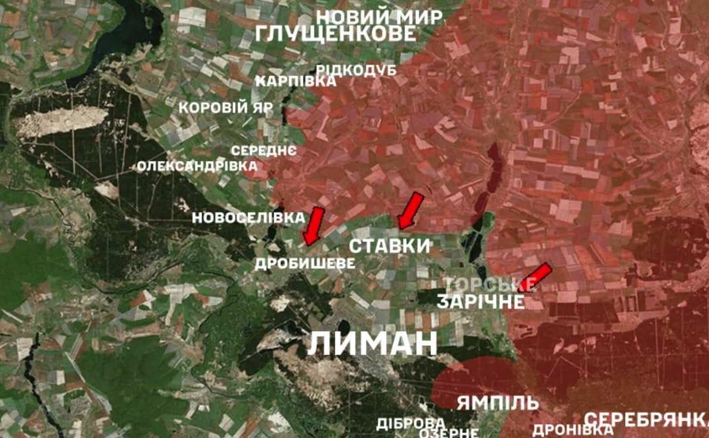 Directions of Russian attacks in the Lyman sector as of March 5, 2026, on the map of the General Staff of the Ukrainian Armed Forces