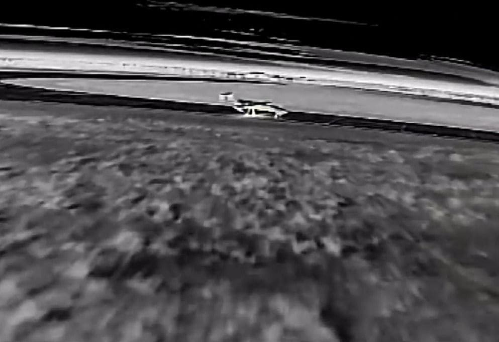 An Iranian Mohajer-6 drone in Crimea captured by a Ukrainian strike drone camera. March 2026. Source: SSU / Babel