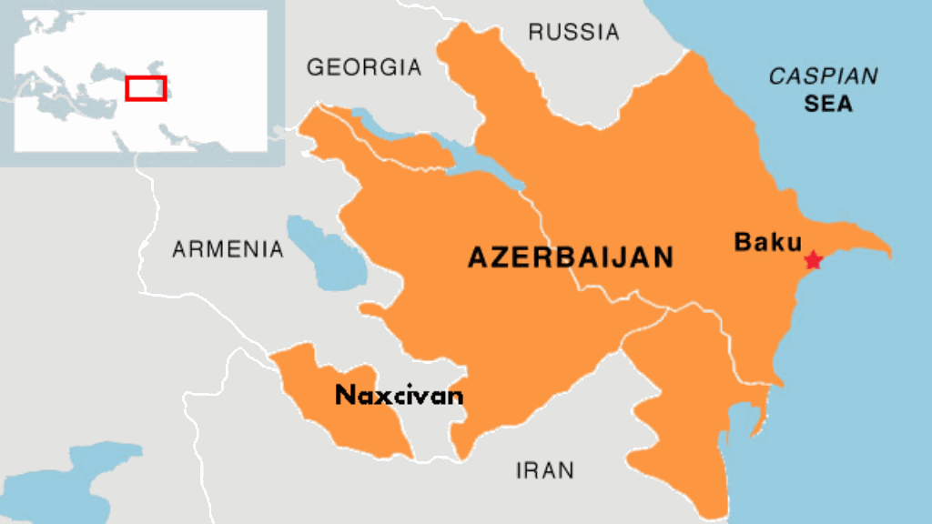 Нахічеванська Автономна Республіка на мапі Азербайджану