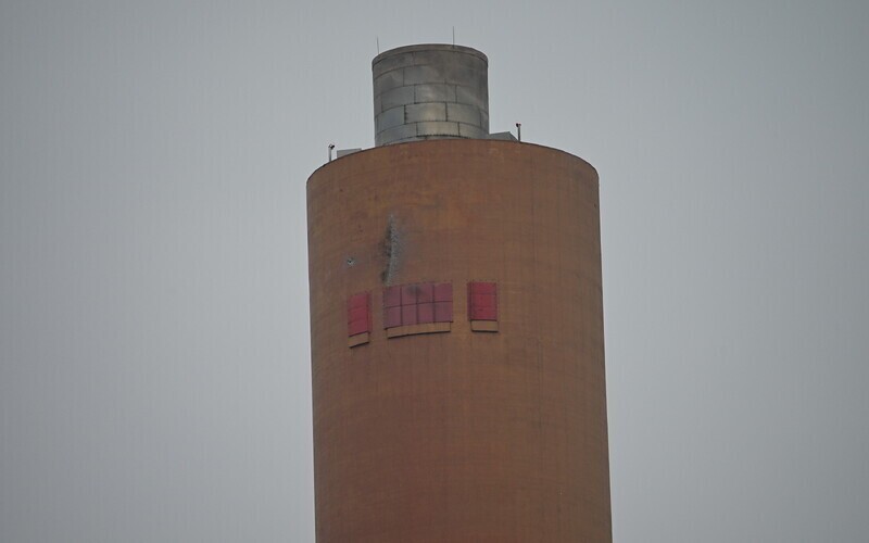 Aftermath of a drone strike on a power plant pipe in Estonia. March 25, 2026. Photo credits: ERR