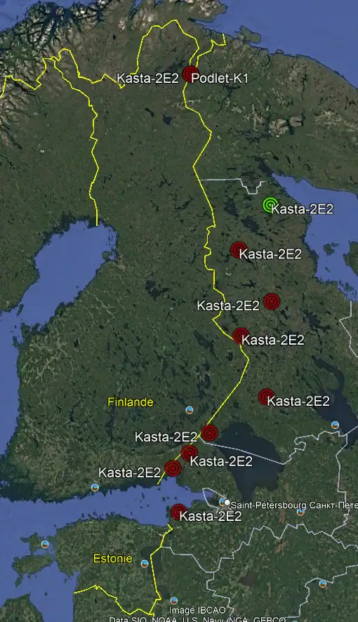 Позиції з яких зникли радари поблизу Фінляндії. Інфографіка Athene Noctua