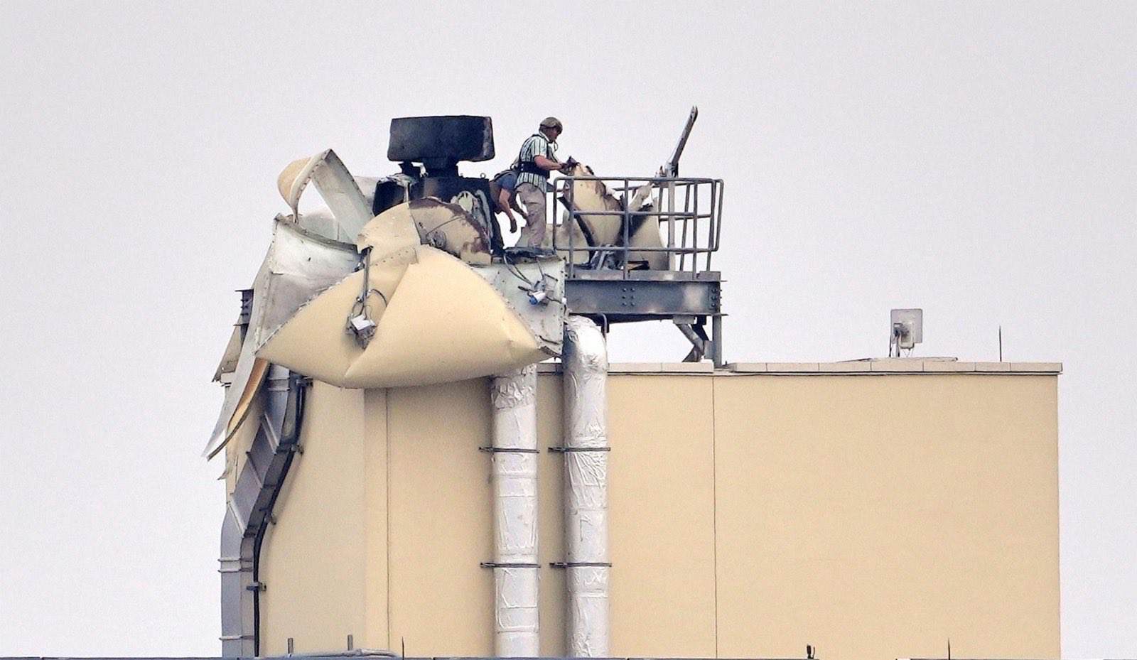 The destroyed Giraffe-1X radar station on the roof of the US Embassy in Baghdad, Iraq. Photo credits: Pulse Today