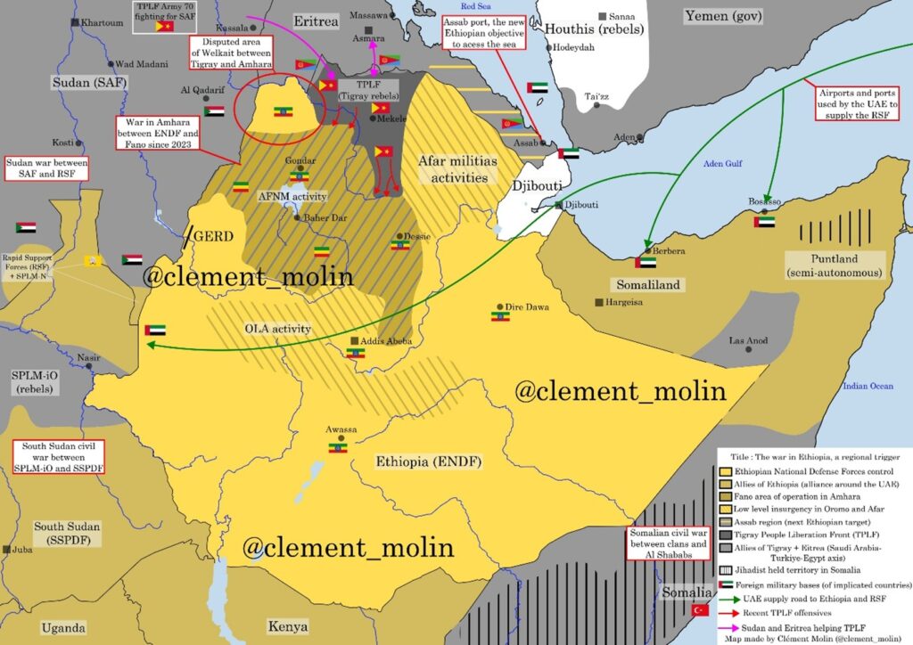 Карта поточного стану справ в Ефіопії від Clément Molin.