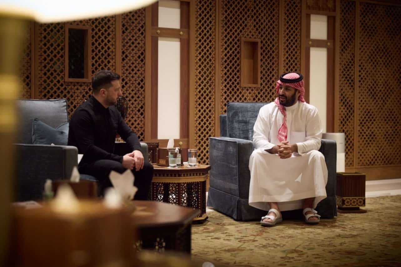 President of Ukraine Volodymyr Zelensky met with Saudi Crown Prince Mohammed bin Salman Al Saud on March 27, 2026. Source: Website of the President of Ukraine.