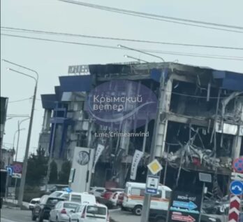 The building of an enterprise belonging to the Almaz-Antey concern in Sevastopol after being hit. March 19, 2026. Source: Crimean Wind