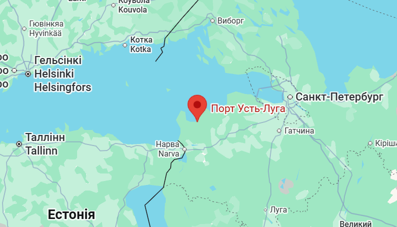 Порт Усть-Луга. Джерело: Google Maps