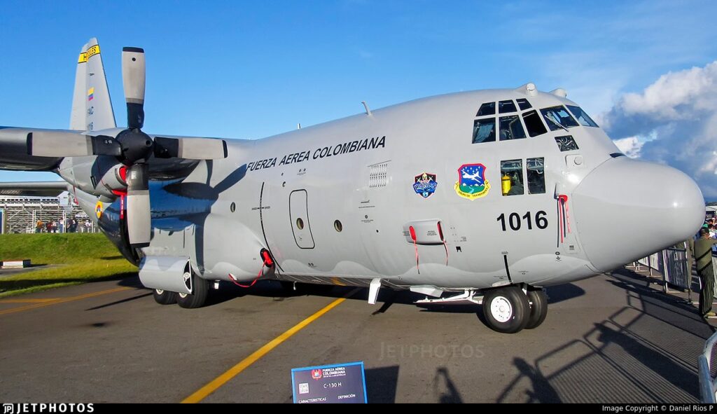 Військово транспортний літак C-130H FAC-1016, що розбився в Колумбії 23.03.2026. Фото Daniel Rios JETPHOTOS