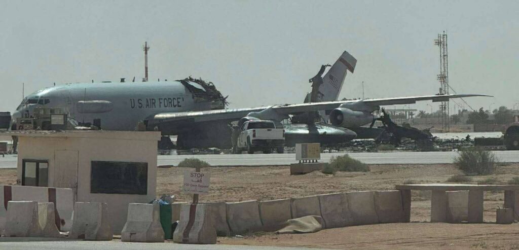 A US Air Force E-3 Sentry AWACS destroyed in Saudi Arabia. Photo @TheIntelFrog