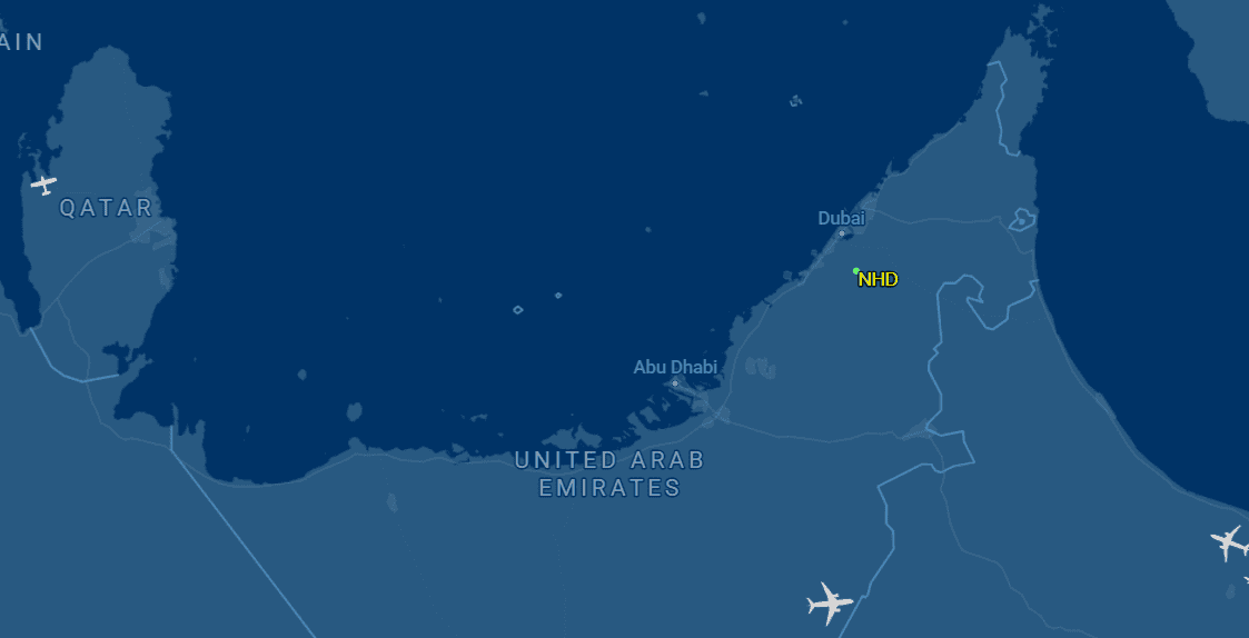 Авіабаза Аль-Мінхад в ОАЕ. Джерело: Flight Aware