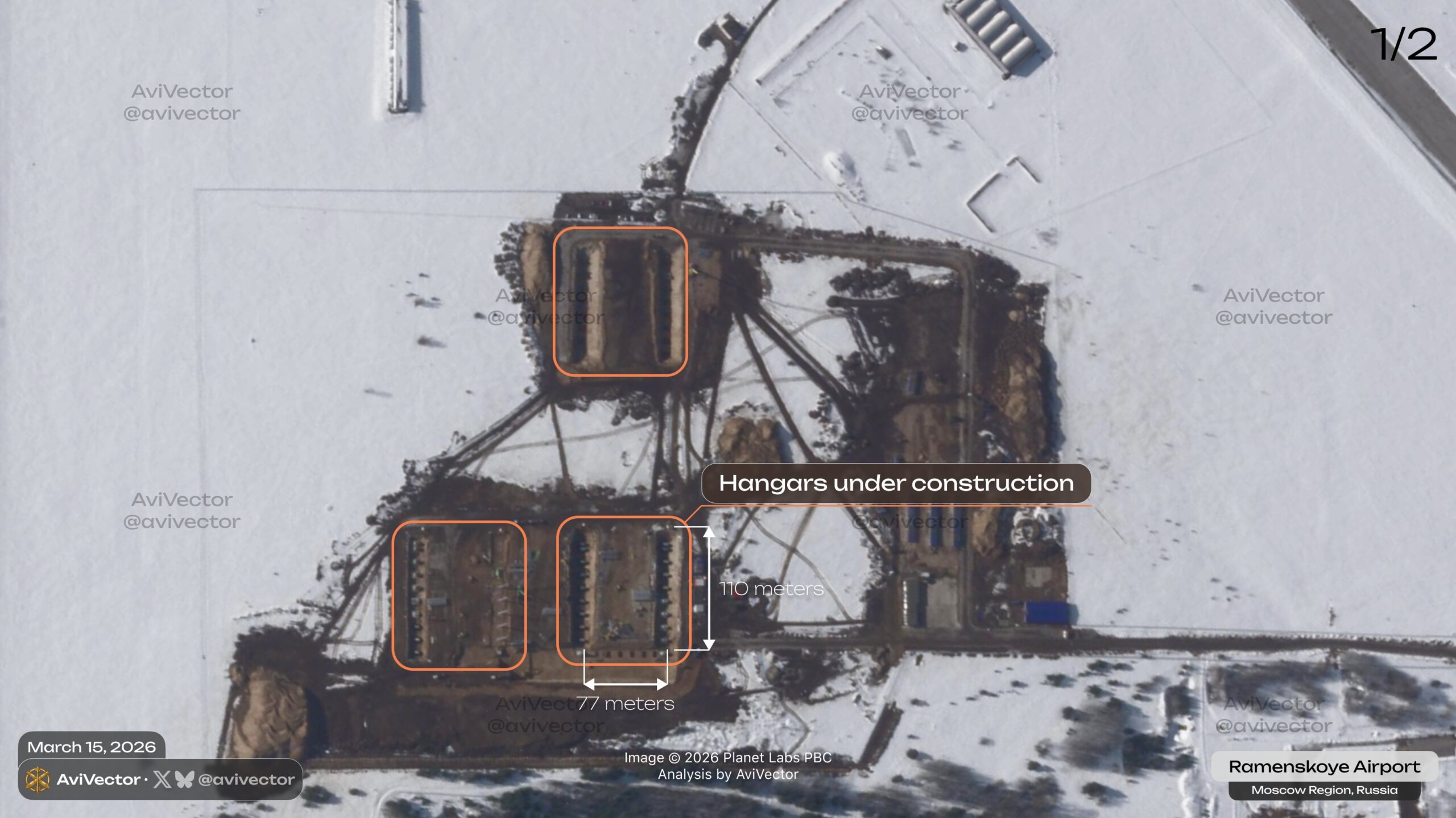 Tu-22M3, Tu-95, and Tu-160 Aircraft Spotted at Ramenskoye Airfield Near Moscow: New Hangars Also Being Built There