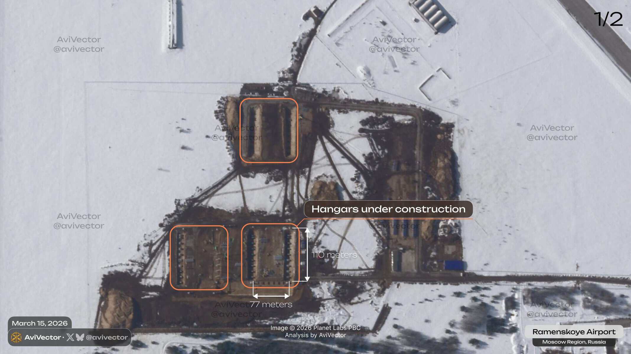 Ту-22М3, Ту-95 та Ту-160 помітили на аеродромі Раменське під Москвою: там також будують нові ангари