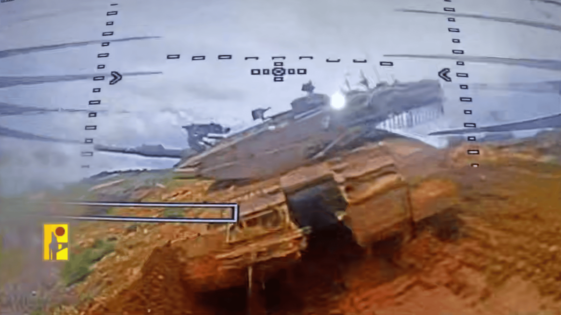 Hezbollah Strikes Israeli Merkava Tank with FPV Drone