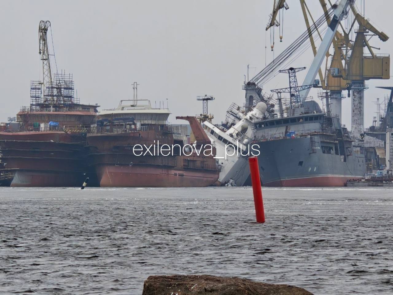 Drone Strike in Vyborg Causes New Russian FSB Patrol Ship to List