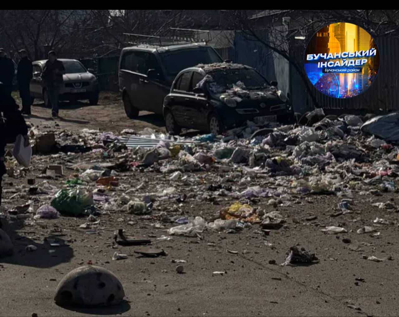 Місце теракту у Бучі. 23 березня 2026 року. Фото: Бучанський інсайдер