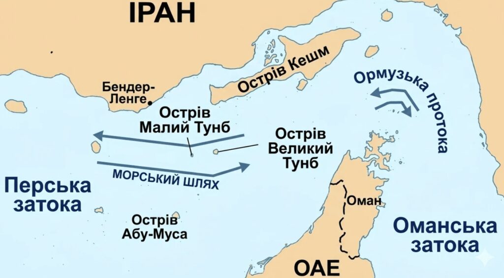Ормузька протока на мапі
