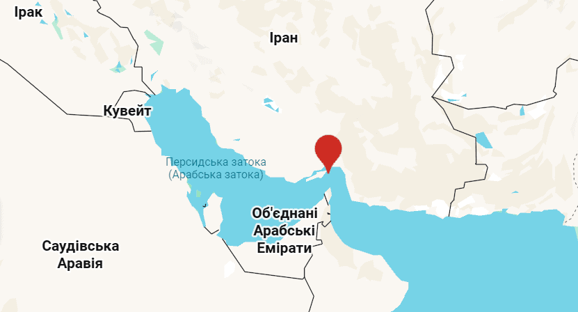 Ормузька протока. Джерело: Google Maps