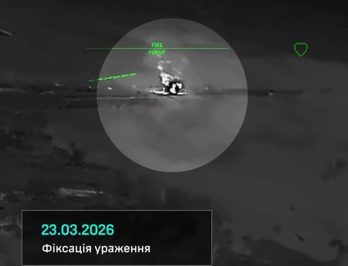 The burning Russian fuel train. March 23, 2026. Luhansk region, Ukraine. Source: Unmanned Systems Forces