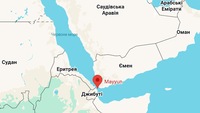 Баб-ель-Мандебська протока. Джерело: Google Maps