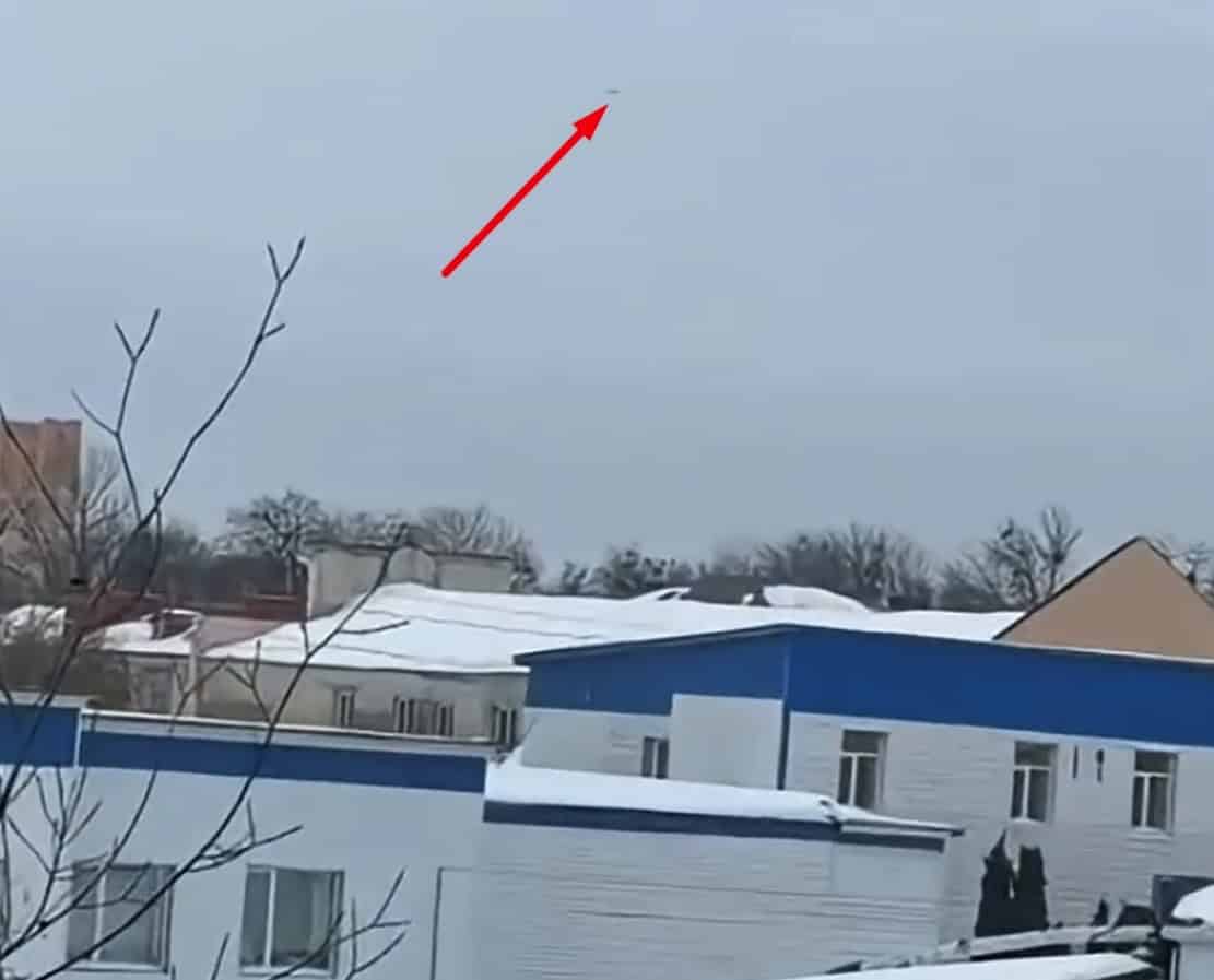 Російський дрон над білоруським містом Гомель 26 лютого 2026 року. Джерело: REFORM NEWS