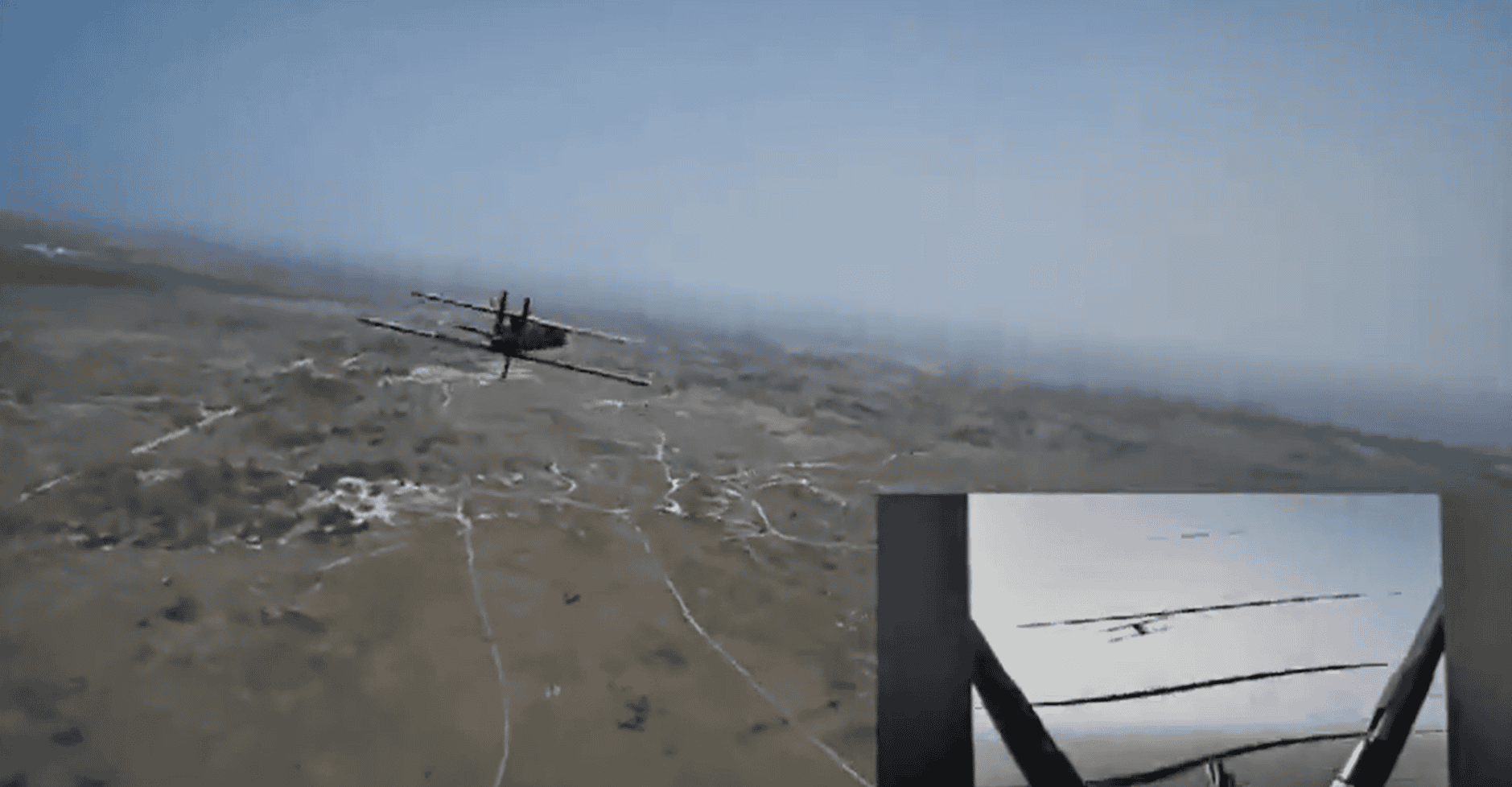 A target drone being shot down by an interceptor launched from Magura. 2026. Source: Oliver Carroll