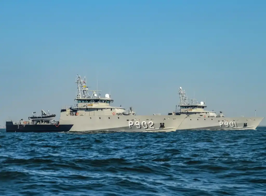 Два прибережні патрульні кораблі Castor і Pollux ВМС Бельгіїї. Фото ВМС Бельгії.
