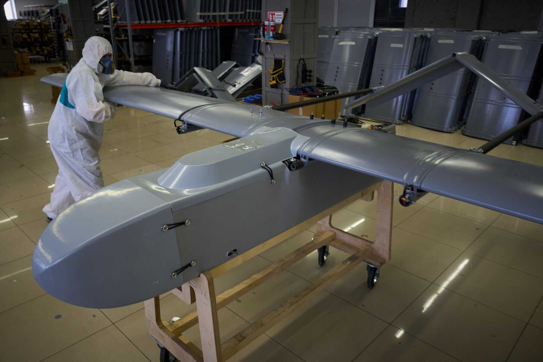 Production of the FP-1 strike drone. Photo credits: AP