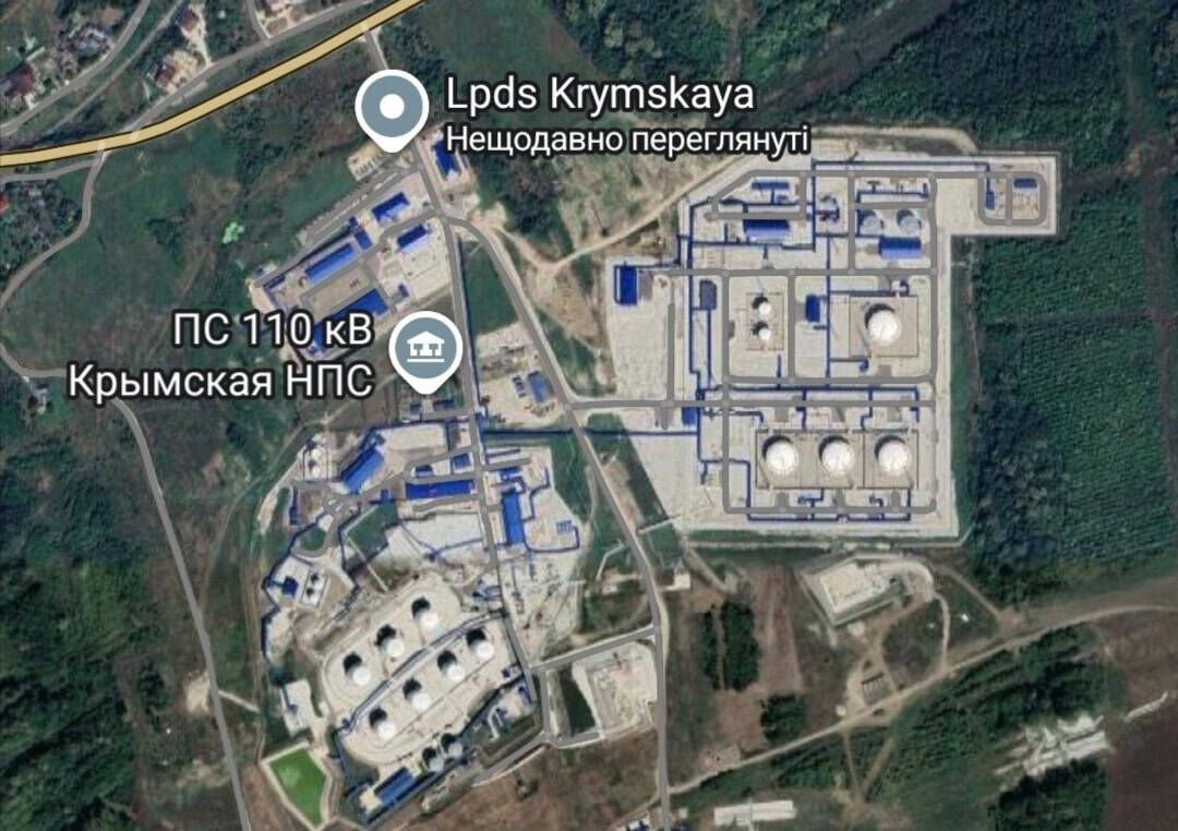 The Krymskaya Production and Dispatching Station in the Krasnodar region of the Russian Federation. Source: Google Maps