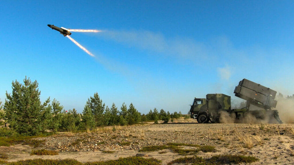 Пуск протикорабельної ракети RBS-15 зі складу берегового ракетного комплексу MTO 85 (Meritorjuntaohjus 1985) Збройних сил Фінляндії. Фото: Міністерство оборони Фінляндії