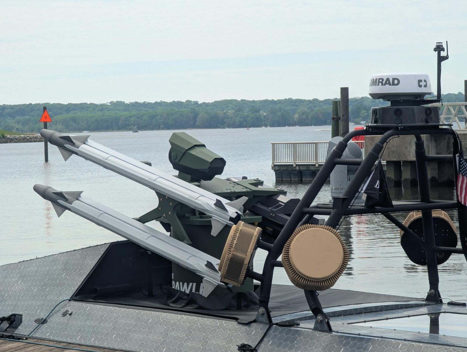 AIM-9X missile mock-ups on a Comet surface drone. Photo credits: BlackSea Technologies