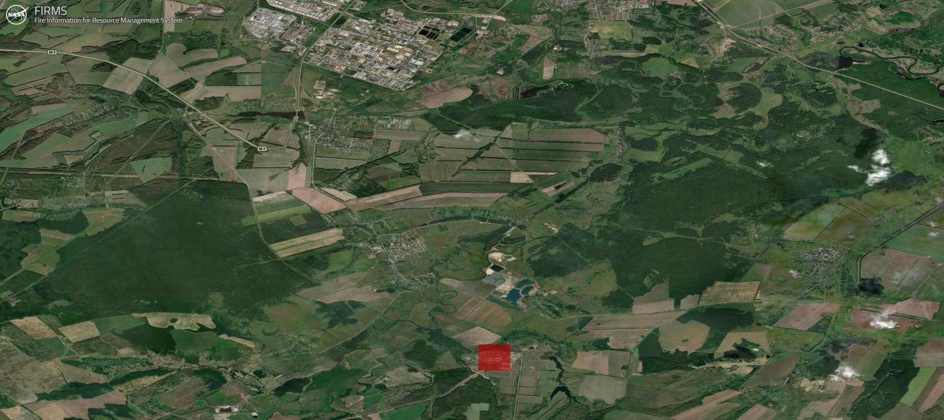 Пожежа на НПС «Горький» у Нижньогородській області РФ. 23 квітня 2026. Джерело: NASA FIRMS