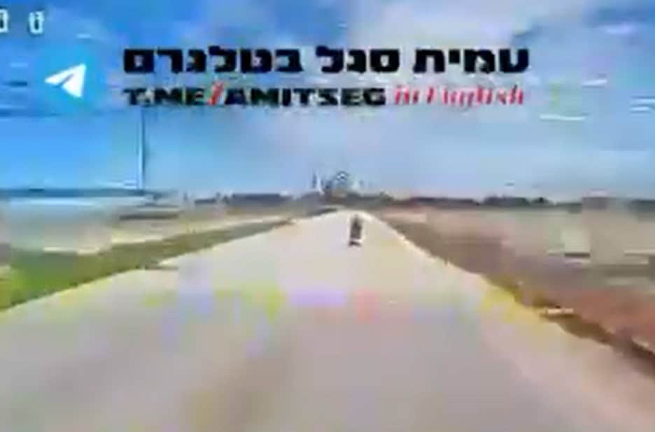 A snapshot from an FPV drone a few seconds before the strike. Photo credits: Amit Segal’s Telegram channel