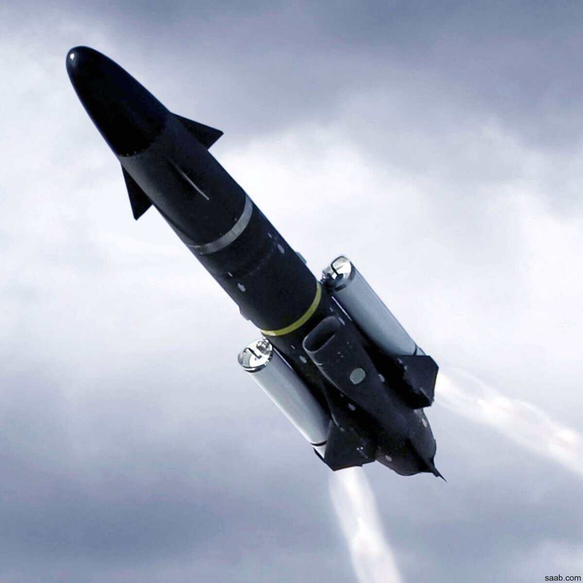RBS-15 anti-ship missile in the initial phase of flight. Photo credits: Saab